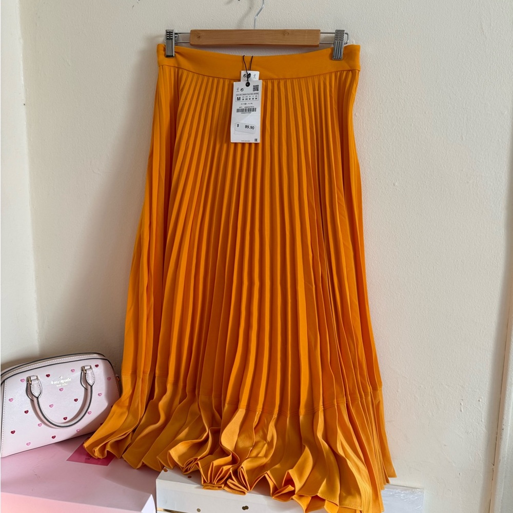 Zara Vibrant Orange Maxi Skirt